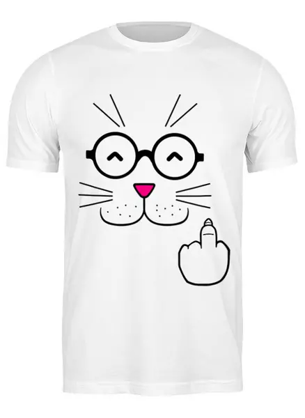 Заказать мужскую футболку в Москве. Футболка классическая Кот (Cat) от nadegda - готовые дизайны и нанесение принтов.