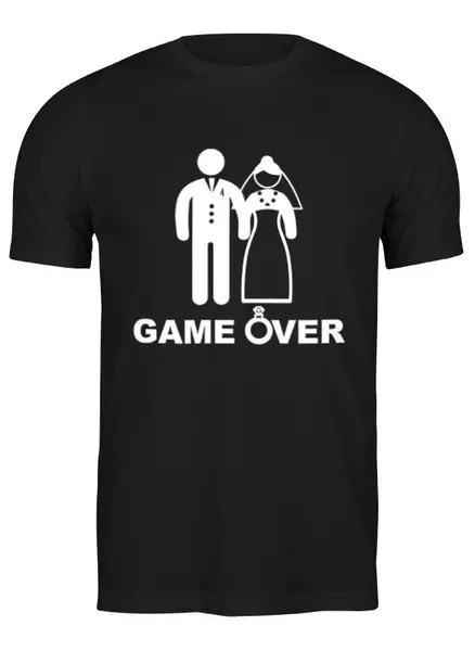 Заказать мужскую футболку в Москве. Футболка классическая Game over от Ксения Золотухина - готовые дизайны и нанесение принтов.