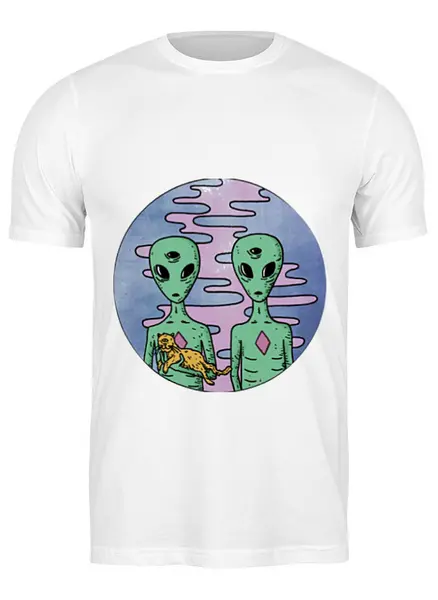 Заказать мужскую футболку в Москве. Футболка классическая Инопланетянин от YellowCloverShop - готовые дизайны и нанесение принтов.