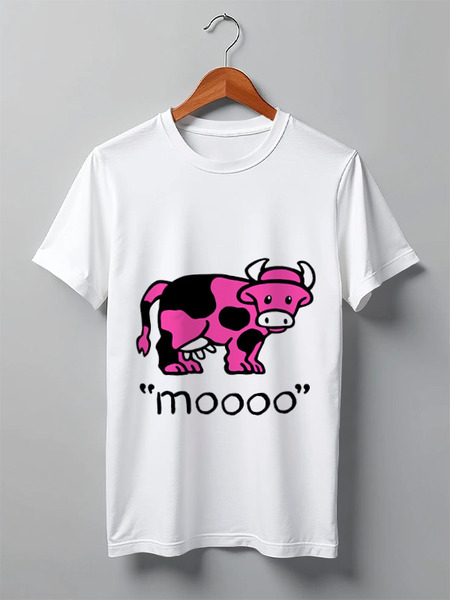 Заказать мужскую футболку в Москве. Футболка классическая moooo от nazarby - готовые дизайны и нанесение принтов.