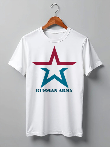 Заказать мужскую футболку в Москве. Футболка классическая "RUSSIAN ARMY" от Сергей Дульнев - готовые дизайны и нанесение принтов.