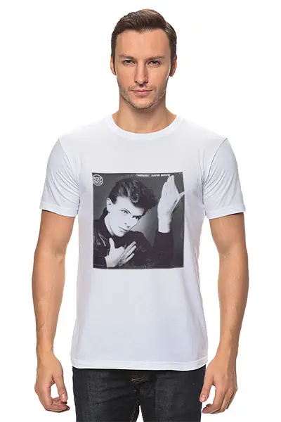 Заказать мужскую футболку в Москве. Футболка классическая David Bowie от Fedor - готовые дизайны и нанесение принтов.