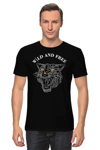 Заказать мужскую футболку в Москве. Футболка классическая Огненная пантера от Print design  - готовые дизайны и нанесение принтов.