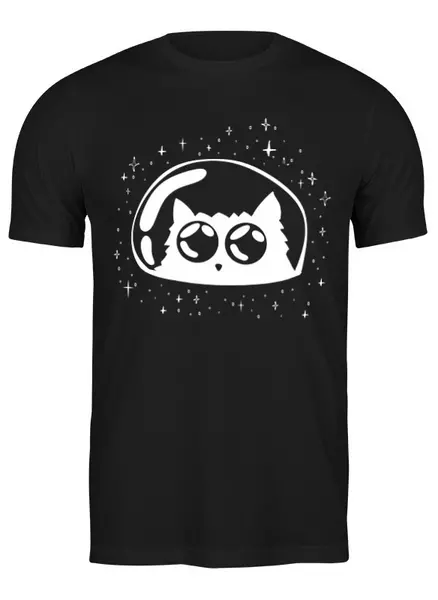 Заказать мужскую футболку в Москве. Футболка классическая Cats Here от oneredfoxstore@gmail.com - готовые дизайны и нанесение принтов.