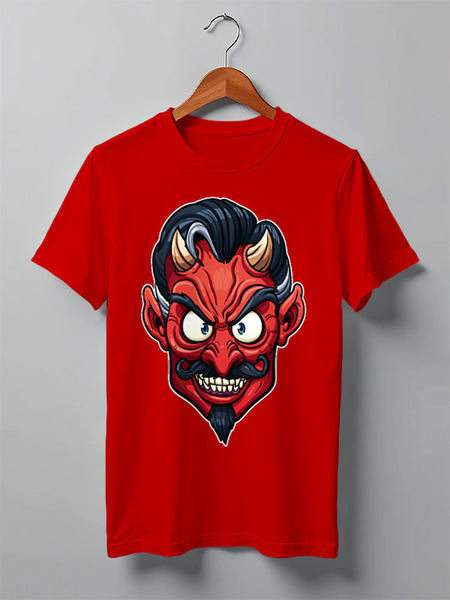 Заказать мужскую футболку в Москве. Футболка классическая Devil Mask от balden - готовые дизайны и нанесение принтов.
