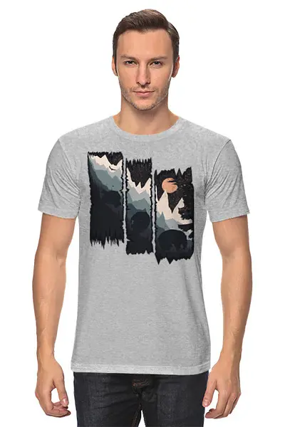 Заказать мужскую футболку в Москве. Футболка классическая Wild Downhill от oneredfoxstore@gmail.com - готовые дизайны и нанесение принтов.