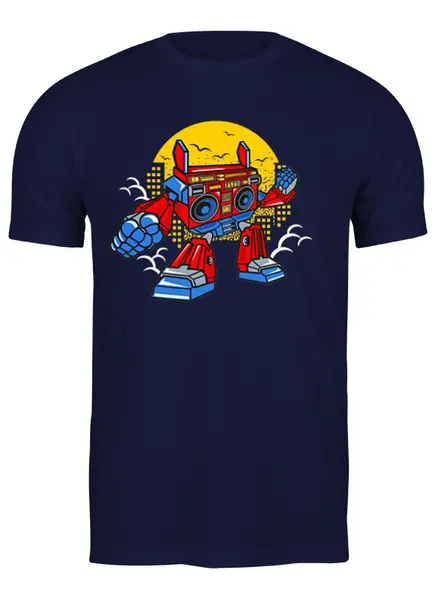 Заказать мужскую футболку в Москве. Футболка классическая ❖ Boombox Robot ❖ от balden - готовые дизайны и нанесение принтов.