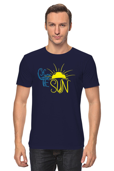 Заказать мужскую футболку в Москве. Футболка классическая Солнце от skynatural - готовые дизайны и нанесение принтов.