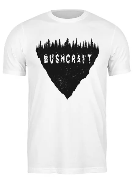 Заказать мужскую футболку в Москве. Футболка классическая Bushcraft от oneredfoxstore@gmail.com - готовые дизайны и нанесение принтов.