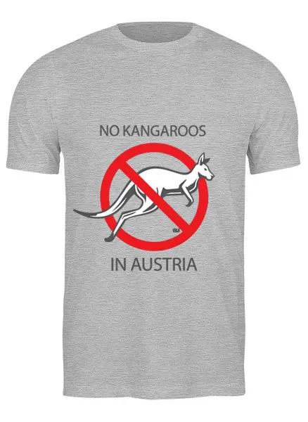 Заказать мужскую футболку в Москве. Футболка классическая No Kangaroos in Austria от OEX design - готовые дизайны и нанесение принтов.