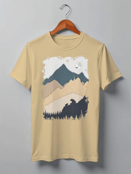 Заказать мужскую футболку в Москве. Футболка классическая Bears In The Mountains от oneredfoxstore@gmail.com - готовые дизайны и нанесение принтов.