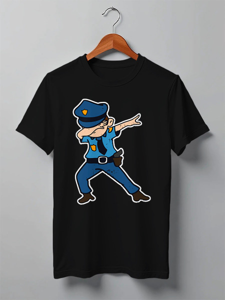 Заказать мужскую футболку в Москве. Футболка классическая Police dab от skynatural - готовые дизайны и нанесение принтов.