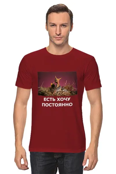 Заказать мужскую футболку в Москве. Футболка классическая Есть хочу постоянно от Виктор Гришин - готовые дизайны и нанесение принтов.