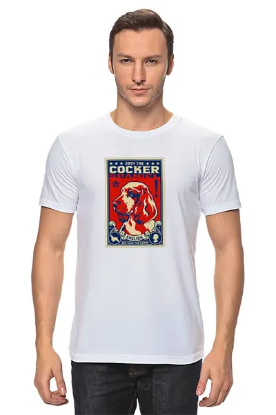 Заказать мужскую футболку в Москве. Футболка классическая Собака: COCKER SPANIEL от Виктор Гришин - готовые дизайны и нанесение принтов.