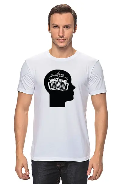 Заказать мужскую футболку в Москве. Футболка классическая Свежая мысль от Виктор Гришин - готовые дизайны и нанесение принтов.