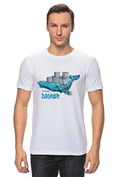 Заказать мужскую футболку в Москве. Футболка классическая Докер от Trish - готовые дизайны и нанесение принтов.