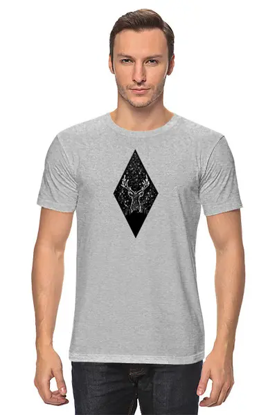 Заказать мужскую футболку в Москве. Футболка классическая Deer Here от oneredfoxstore@gmail.com - готовые дизайны и нанесение принтов.