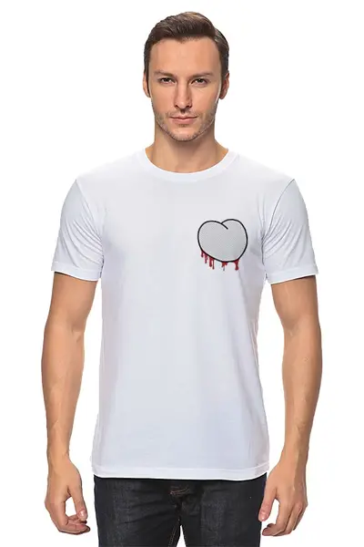 Заказать мужскую футболку в Москве. Футболка классическая Вырезанное сердце 2 от Evgeny Revenko - готовые дизайны и нанесение принтов.