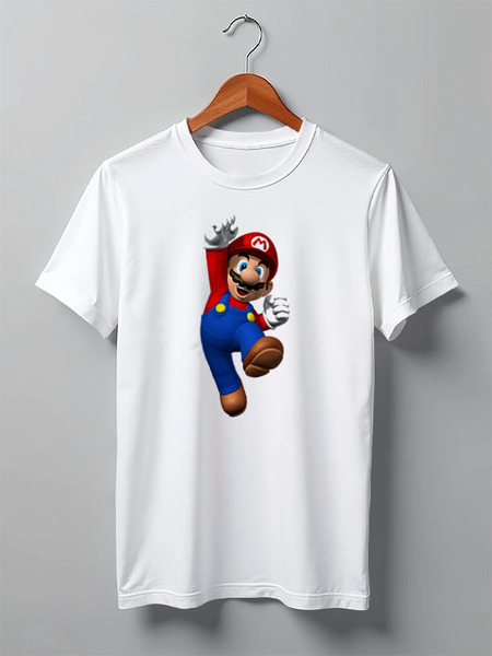 Заказать мужскую футболку в Москве. Футболка классическая Super Mario от hassliebe86@mail.ru - готовые дизайны и нанесение принтов.