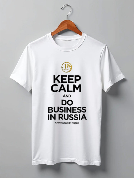 Заказать мужскую футболку в Москве. Футболка классическая KEEP CALM by KKARAVAEV.ru от Design Ministry - готовые дизайны и нанесение принтов.