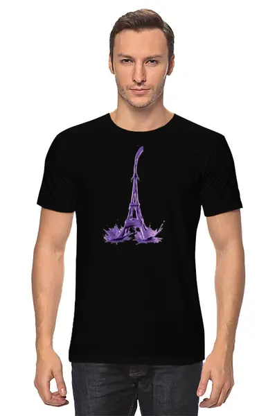 Заказать мужскую футболку в Москве. Футболка классическая Paris Франция от veliar - готовые дизайны и нанесение принтов.