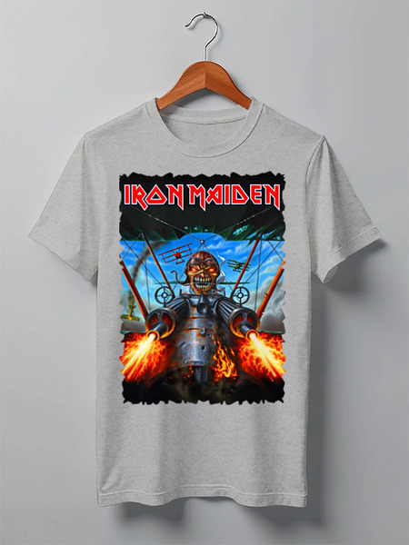 Заказать мужскую футболку в Москве. Футболка классическая Iron Maiden Band от Leichenwagen - готовые дизайны и нанесение принтов.