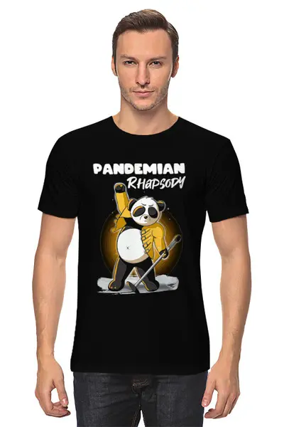 Заказать мужскую футболку в Москве. Футболка классическая Панда зажигает от T-shirt print  - готовые дизайны и нанесение принтов.