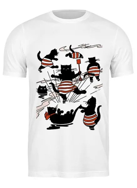 Заказать мужскую футболку в Москве. Футболка классическая Cats  от Kostya  - готовые дизайны и нанесение принтов.