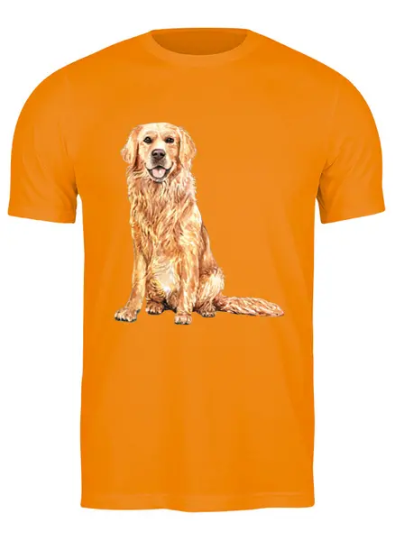 Заказать мужскую футболку в Москве. Футболка классическая Dog Golden Retriever от T-shirt print  - готовые дизайны и нанесение принтов.
