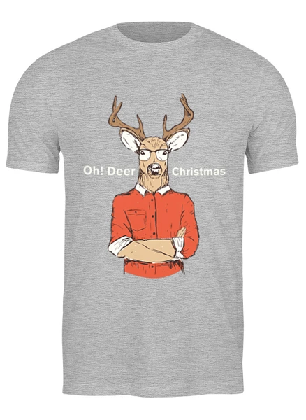 Заказать мужскую футболку в Москве. Футболка классическая Deer Christmas от skynatural - готовые дизайны и нанесение принтов.
