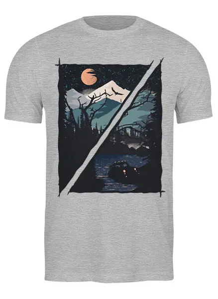 Заказать мужскую футболку в Москве. Футболка классическая Wild Road от oneredfoxstore@gmail.com - готовые дизайны и нанесение принтов.