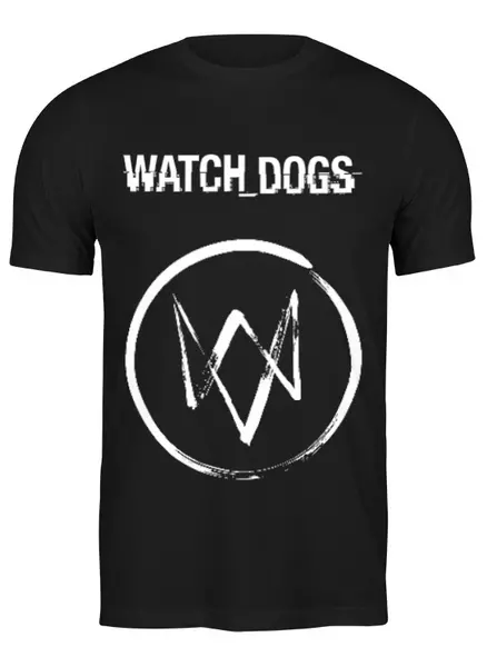 Заказать мужскую футболку в Москве. Футболка классическая Watch_Dogs от snowi - готовые дизайны и нанесение принтов.