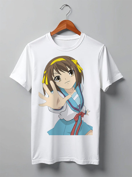 Заказать мужскую футболку в Москве. Футболка классическая Suzumiya Haruhi от redirector - готовые дизайны и нанесение принтов.