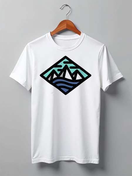 Заказать мужскую футболку в Москве. Футболка классическая Mountains от oneredfoxstore@gmail.com - готовые дизайны и нанесение принтов.