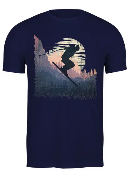 Заказать мужскую футболку в Москве. Футболка классическая Ski Ride от oneredfoxstore@gmail.com - готовые дизайны и нанесение принтов.