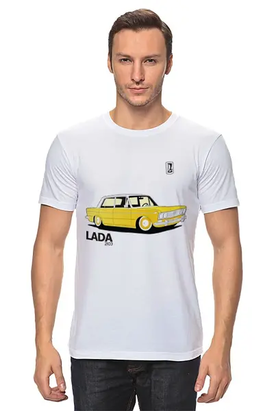 Заказать мужскую футболку в Москве. Футболка классическая Retro Ride от zeroone - готовые дизайны и нанесение принтов.