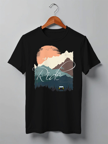 Заказать мужскую футболку в Москве. Футболка классическая Mountain Bike от oneredfoxstore@gmail.com - готовые дизайны и нанесение принтов.