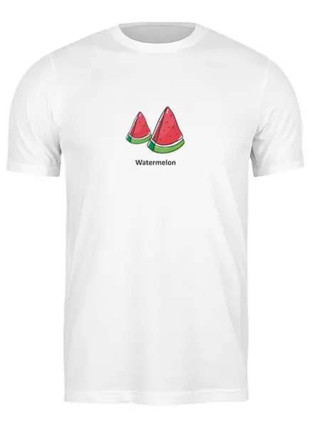 Заказать мужскую футболку в Москве. Футболка классическая Watermelon — арбуз от mironcrig@gmail.com - готовые дизайны и нанесение принтов.