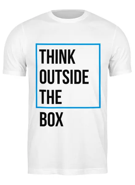 Заказать мужскую футболку в Москве. Футболка классическая Think outside the box от Startech.vc  - готовые дизайны и нанесение принтов.