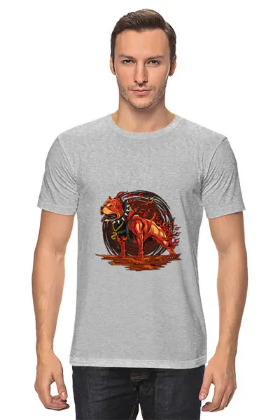 Заказать мужскую футболку в Москве. Футболка классическая Питбуль от acidhouses - готовые дизайны и нанесение принтов.