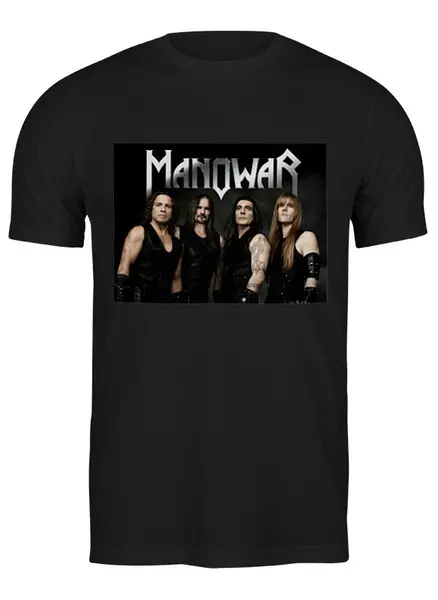 Заказать мужскую футболку в Москве. Футболка классическая "Manowar" от Fedor - готовые дизайны и нанесение принтов.