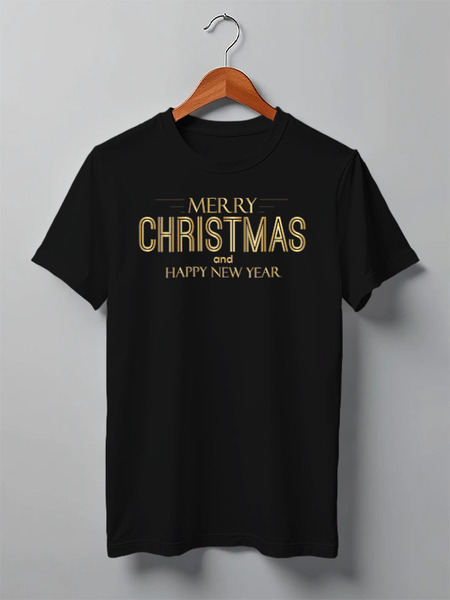 Заказать мужскую футболку в Москве. Футболка классическая Merry Christmas от balden - готовые дизайны и нанесение принтов.