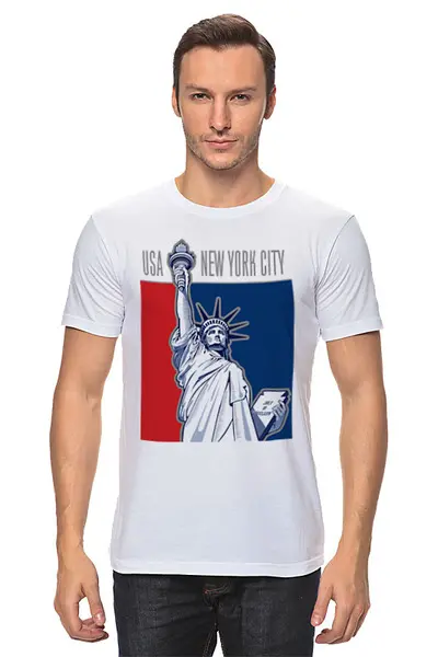 Заказать мужскую футболку в Москве. Футболка классическая New York City от balden - готовые дизайны и нанесение принтов.