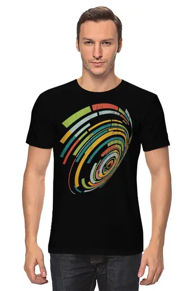 Заказать мужскую футболку в Москве. Футболка классическая Абстрактные круги от printik - готовые дизайны и нанесение принтов.