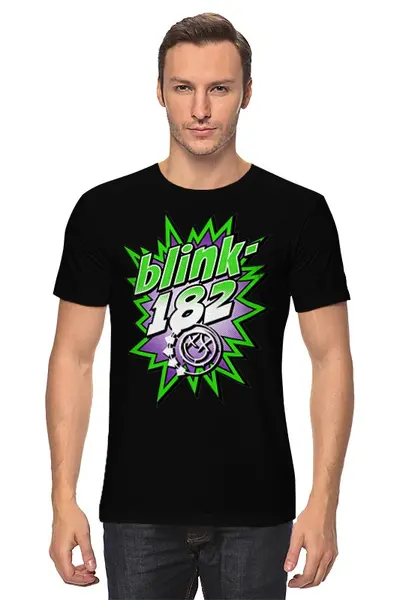 Заказать мужскую футболку в Москве. Футболка классическая Blink-182 от geekbox - готовые дизайны и нанесение принтов.