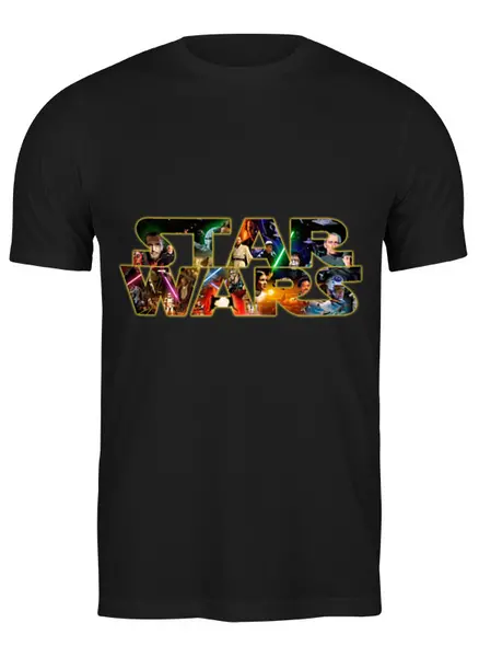 Заказать мужскую футболку в Москве. Футболка классическая StarWars v1.1 от webmaler - готовые дизайны и нанесение принтов.
