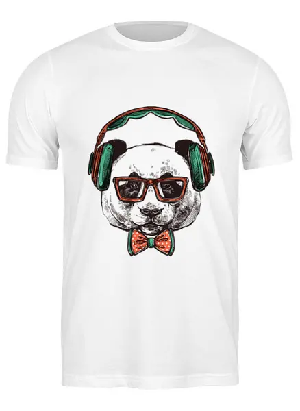 Заказать мужскую футболку в Москве. Футболка классическая Панда от ingenervolos@gmail.com - готовые дизайны и нанесение принтов.