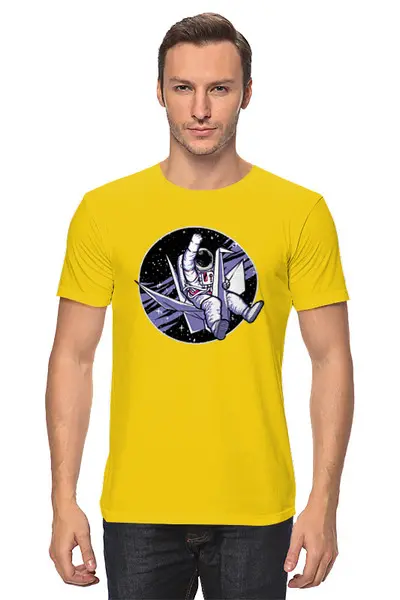Заказать мужскую футболку в Москве. Футболка классическая В космосе     от T-shirt print  - готовые дизайны и нанесение принтов.