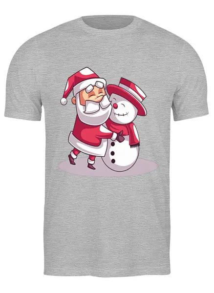 Заказать мужскую футболку в Москве. Футболка классическая Санта обнимашки от T-shirt print  - готовые дизайны и нанесение принтов.