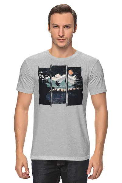 Заказать мужскую футболку в Москве. Футболка классическая Night Jump от oneredfoxstore@gmail.com - готовые дизайны и нанесение принтов.